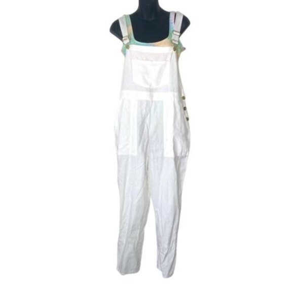 NEW Stoney Clover Lane x Target White Overalls Size Small Linen Blend Women's - Picture 12 of 12